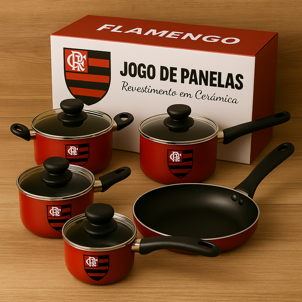 Kit 5 Panelas Oficiais Time de Futebol da Paixão