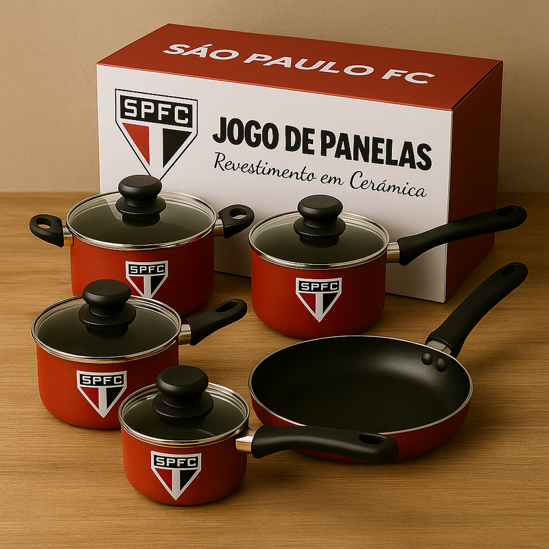 Kit 5 Panelas Oficiais Time de Futebol da Paixão